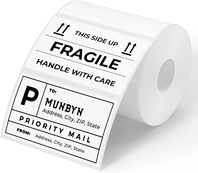 MUNBYN 3x2 Inch White Thermal Labels, Thermal Sticker Labels for Price, Barcode, Mailing, Name, 500 Sheets/1 Roll - Image 1